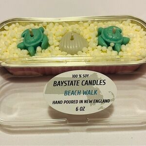 Beach Walk Soy Candle with Blue and White Accents